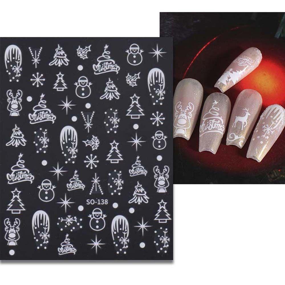 Снежинки Рождественские наклейки для ногтей Санта Клаус Рождественские украшения для ногтей Салон маникюра