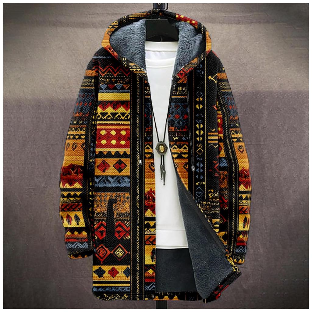 Men's Thick Zipper Pocket Jacket with Pockets Inserted Into Cotton Jacket