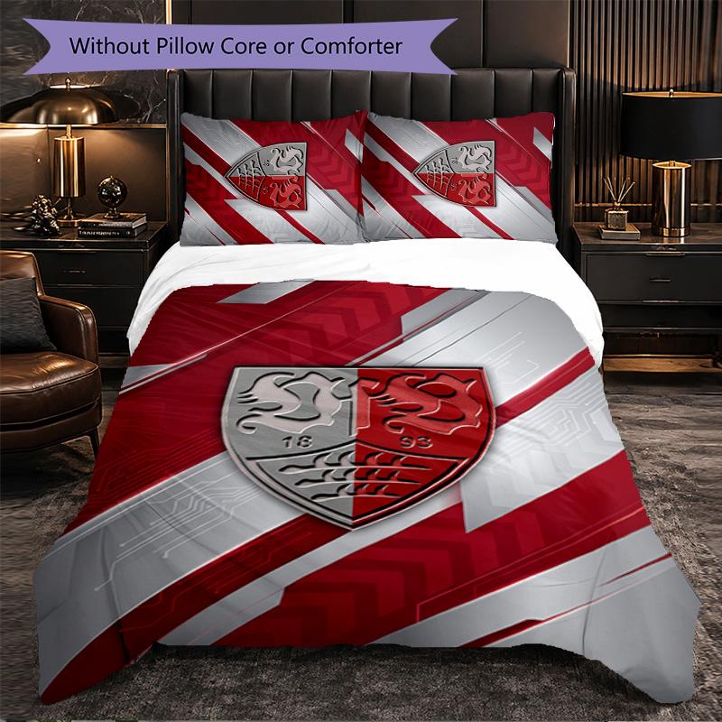 VfB Stuttgart Themed Bedding 3Pcs Duvet Cover Set Decorative Bed Linen For Teen Room Home Decoration