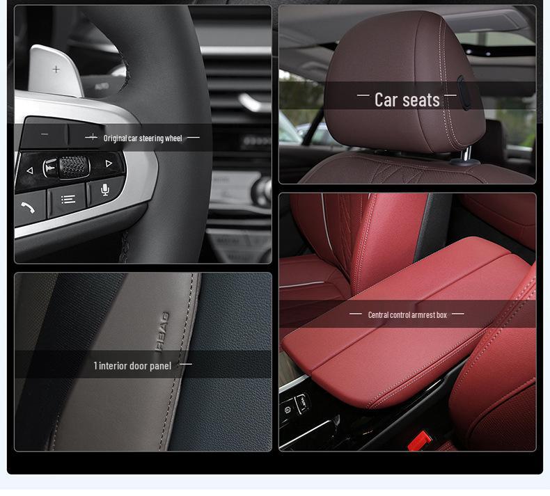 BYD Steering Wheel Cover: Genuine Leather Fit for Tang, DMI, Song Pro, Qin Plus, Han EV, Dolphin, F3, S7.