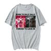 2025 Summer Born To Dilly Dally Forced To Lock in Funny Cat Meme Unisex Women Vintage Casual 100 Cotton Short Sleeve T Shirts