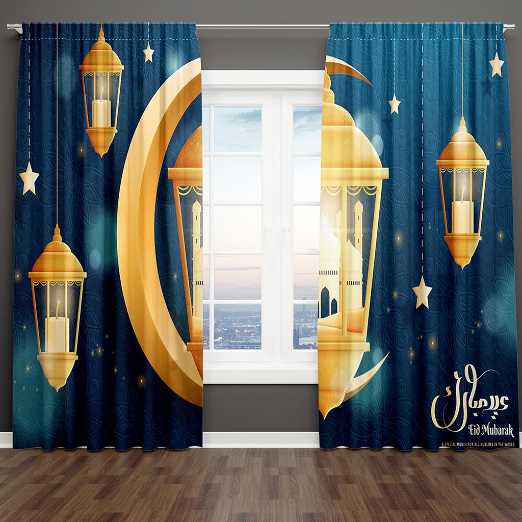 Винно-красный роскошный золотой свет Рамадан Карим оконные шторы жалюзи для гостиной спальни ванной кухни двери домашнего декора2 шт.