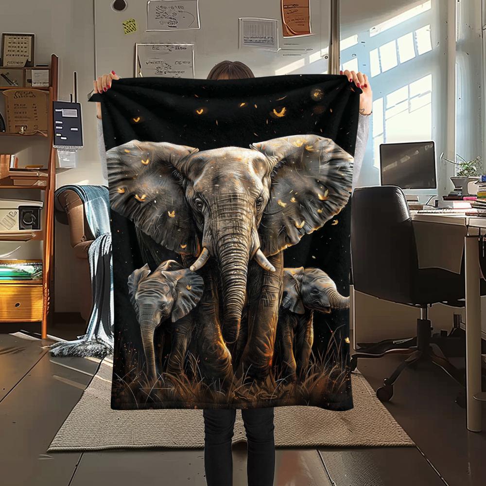 1Pc Eagle Bird Family Print Flannel Blanket, High quality Comfortable for All Seasons, Home Decor, Warmth and Comfort, Perfect for Christmas Gifts