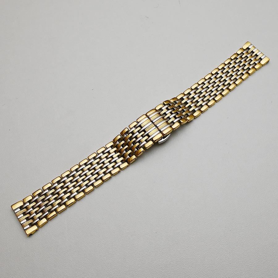 Ремешок для часов из нержавеющей стали 18 мм, 20 мм, 22 мм, серебристый, золотой, полированный, мужской роскошный сменный металлический ремешок для часов, браслет