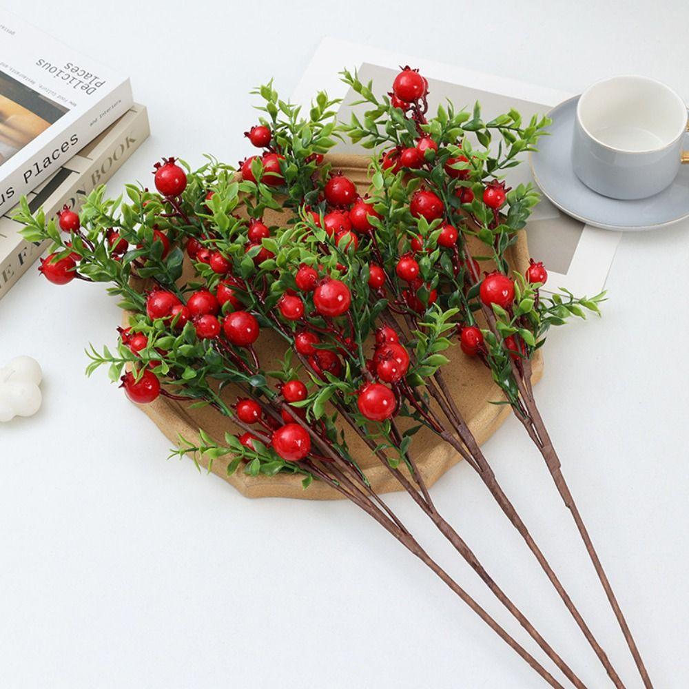 24 Fruit Artificial Pomegranate Branches Realistic Foam Fruits Branches Home Living Room Decor