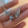 Minimalist Crown & Wing Pendant Sweater Necklace - Unisex Luxury Design With Heart Detail Artificial Crystal