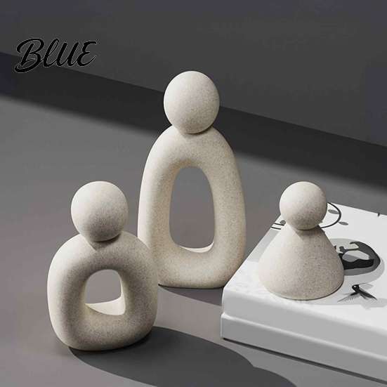 Статуэтка из смолы для домашнего декора Семья из трех человек Скульптура Абстрактная фигурка Современная минималистичная скульптура Офис Телевизионный шкаф Прихожая Новоселье