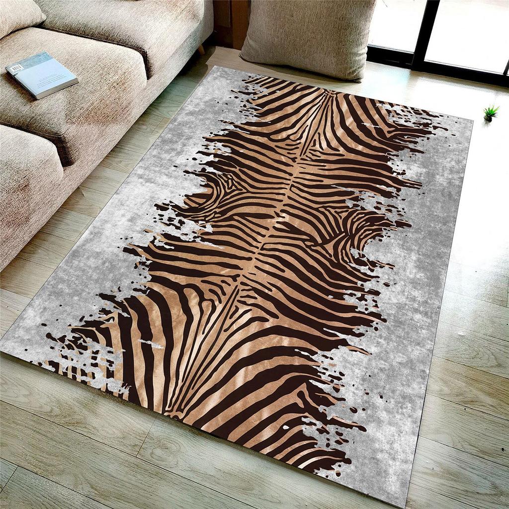 EPeddler Home Modern Zebra Pattern Digital Printing Washable Non-Slip Leather Base New Generation Living Room, Bedroom, Hallway Carpet