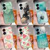 For OPPO Realme C63 C61 A60 A59 Reno12 Pro 5G Case Cover Fashion Marble Fruit Pattern High Quality Silicone TPU Soft Screen Protector Clear Shell Capa