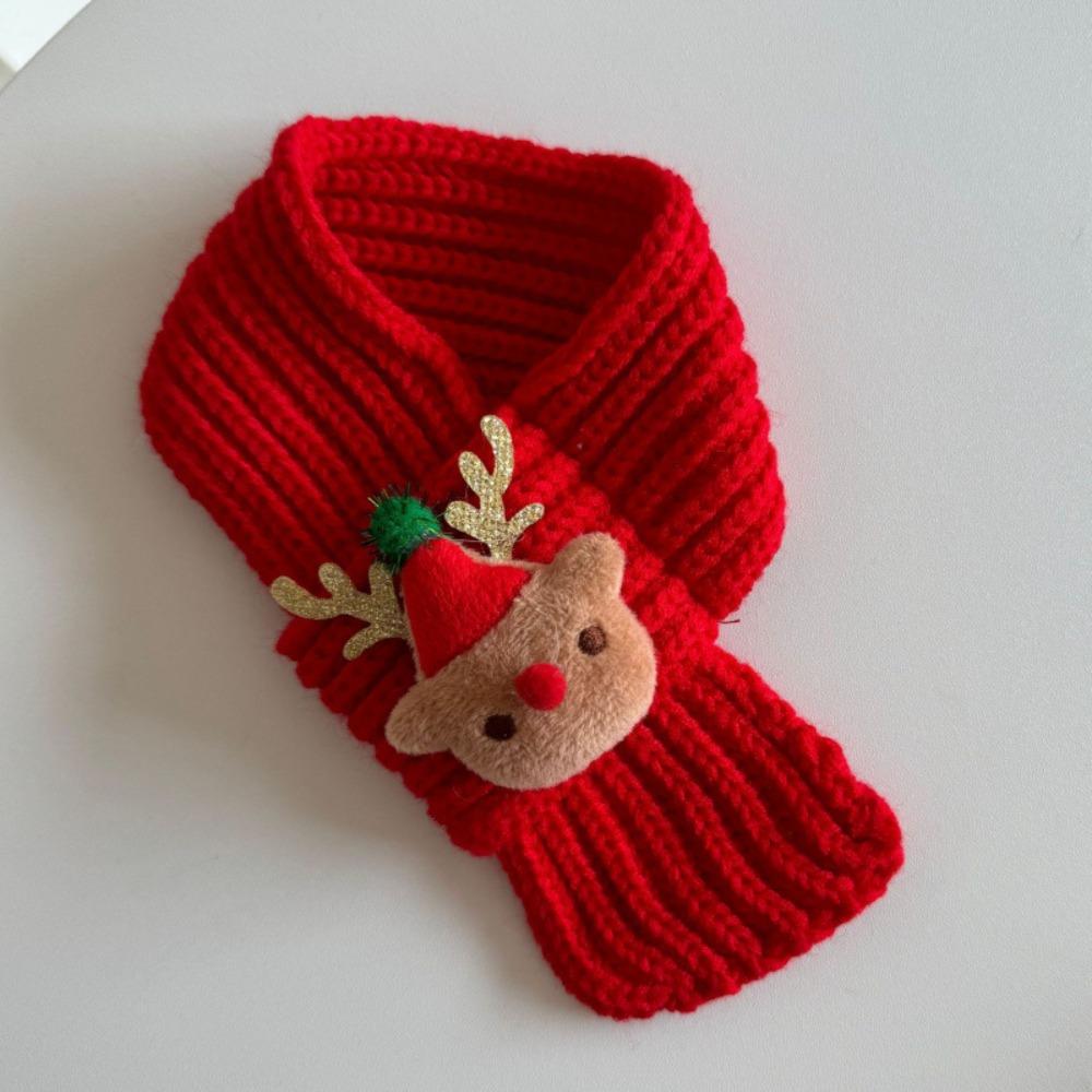 Reindeer Pet Christmas Scarf Ultra-Soft Fabric Pet Winter Warm Scarf For Dogs Cats