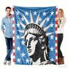 Флаг США и Статуя Свободы Фланелевое Одеяло, Патриотический Узор США Плед, Мягкое Уютное для Домашнего Декора, Теплое Подарок для Дивана
