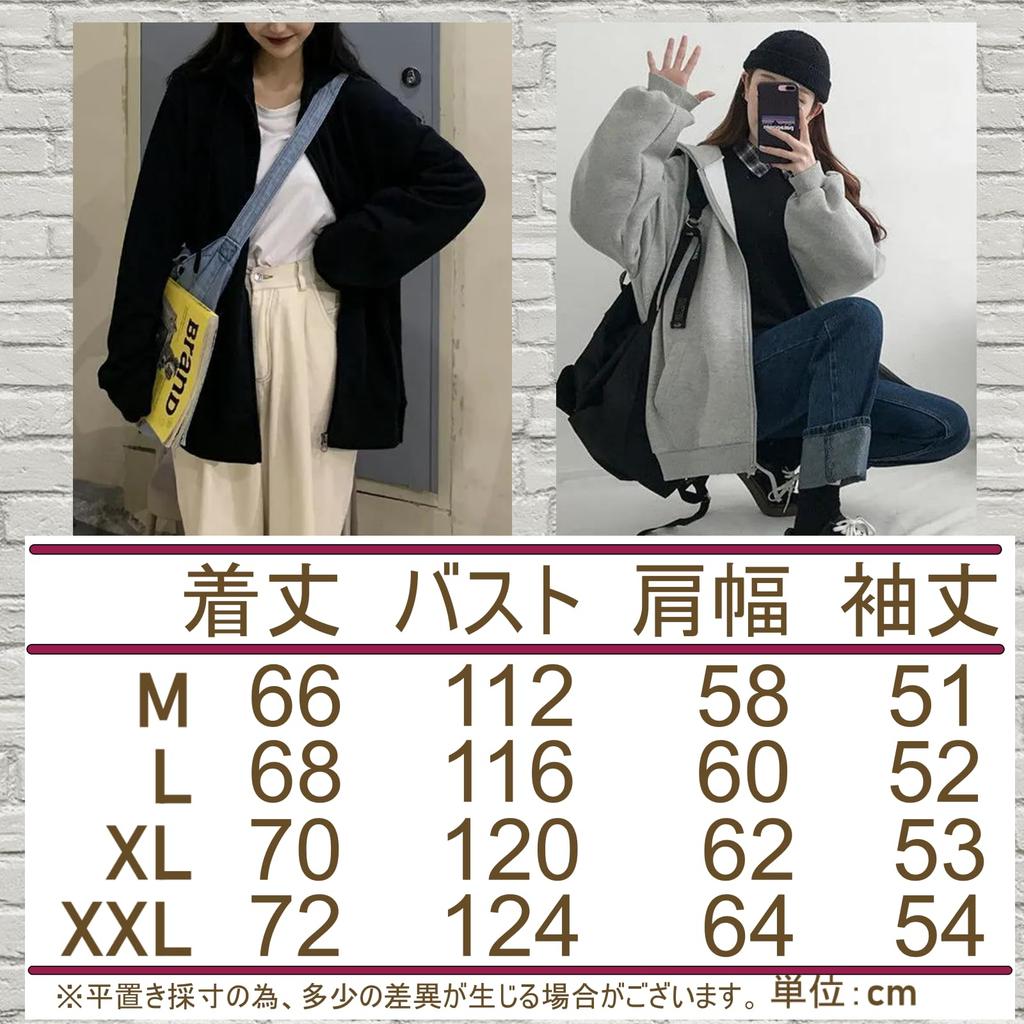 Ририка Базовый Повседневный Крой Размер Женский Худи на Молнии, Оверсайз, На Флисовой Подкладке, Серо-Черный, (Черный, М)