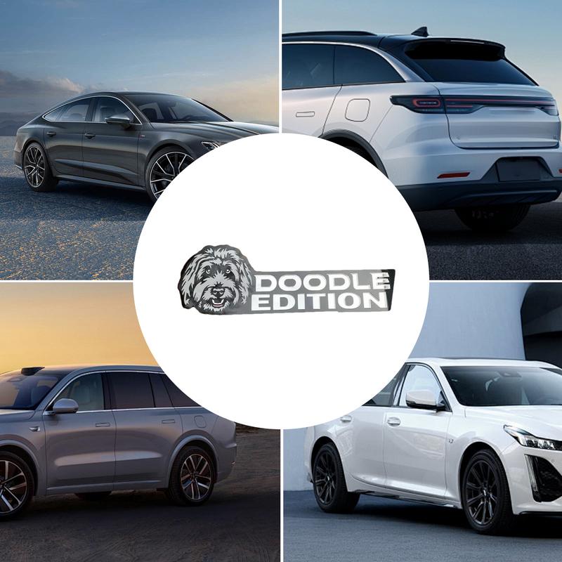 Наклейка на значок собаки, акриловая, милая, 3D, эмблема собаки, точная резка, забавные украшения для экстерьера автомобиля, прямоугольные эмблемы и значки для автомобилей