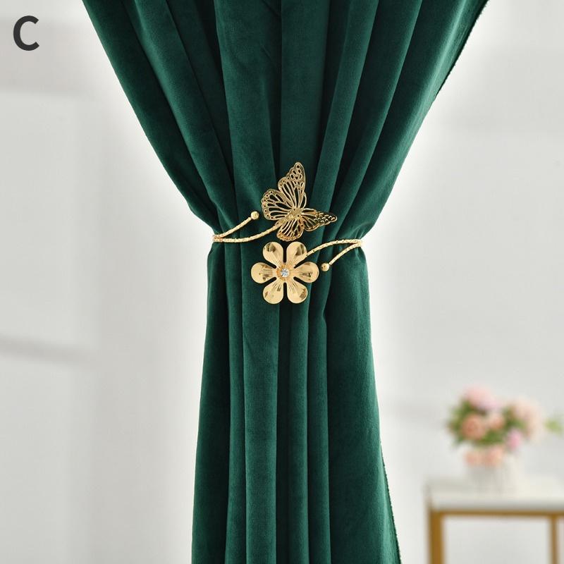 Creative Non Perforated Curtain Straps Simple and Luxurious Metal Butterfly Casual Design Curtain Buckle