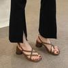 Coarse Heel Roman Sandals Women's Summer 2025 New Fashion Versatile Fairy Gentle Temperament Word with High Heels