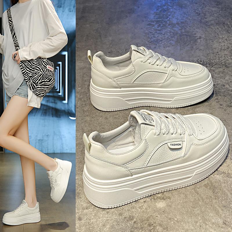 Thick-soled heightening little white shoes women's 2025 spring and autumn new versatile casual board shoes comfortable and non-slip sports women's sho