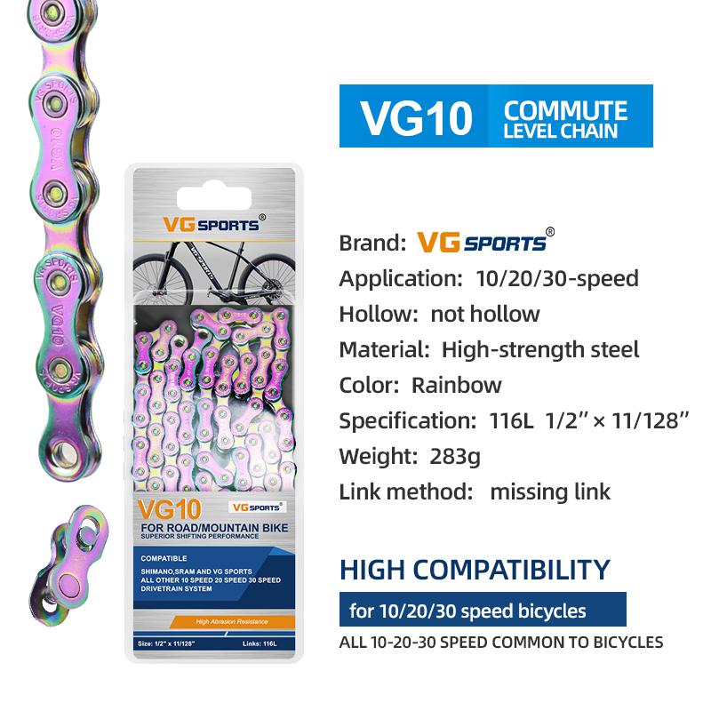 1 шт. Цепь для велосипеда VG Sports 8 9 10 11 скоростей Velocidade 8s 9s 10s 11s MTB Горный Шоссейный Велосипед Запчасти Аксессуары для Велосипеда