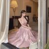 Крутое розовое атласное платье принцессы на вечеринку - длинная юбка Pure Desire для дней рождения