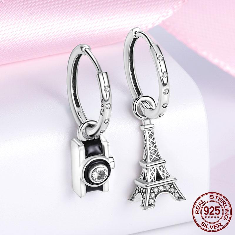 Женские серьги-гвоздики из серебра 925 пробы с кубическим цирконом в форме сердца, круглые серьги-гвоздики с цветком ромашки для женщин, оригинальные модные ювелирные изделия 925 пробы