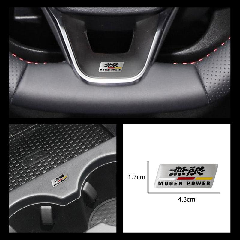 Car Stickers 3D Aluminum Trunk Front Hood Grille Badge Decals For Mugen Civic Fit Accord HRV CRV City