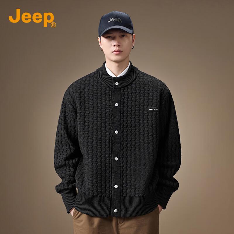 Jeep Мужской кардиган крупной вязки в стиле ретро