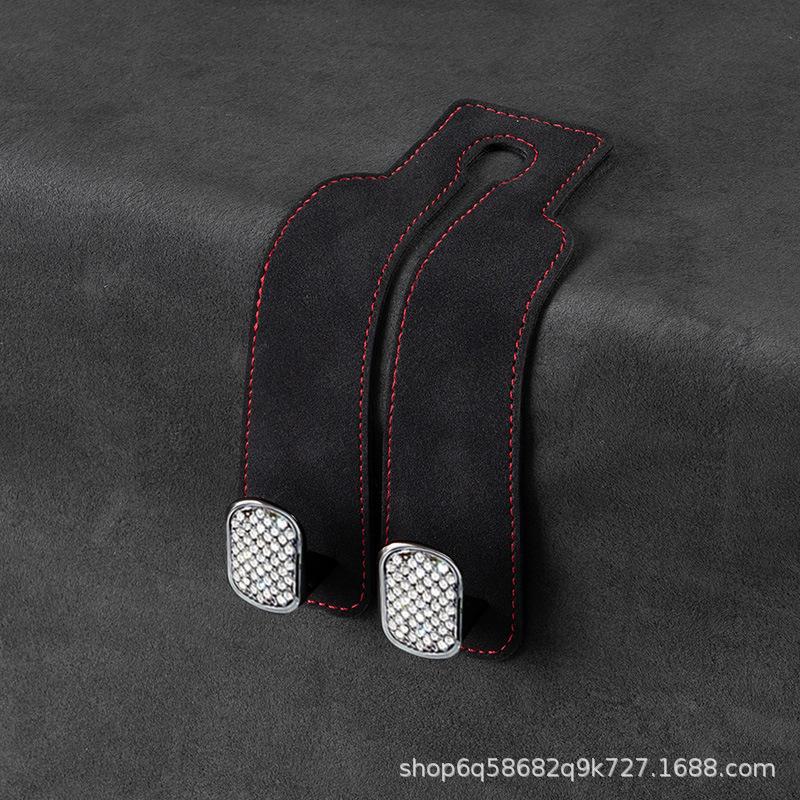 Многофункциональный автомобильный крючок с замшевой отделкой, цинковый сплав, маленький размер, передние и задние металлические крючки