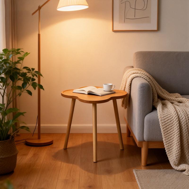 1pc Retro Patterned Edge Table, Suitable for Living Room as a Home Use Side Table, Small Room Coffee Table