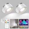 Set of 2 LED Bracket Wall Mounted Light with Remote 3 Color Temperatures and 13 RGB and Dimmable Magnetic Free Rotation LED Magnetic Wall Light No