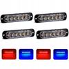4X Led Red Blue Flash Warning Lamp Remote Control 6 Smd Programs