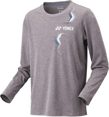 YONEX Унисекс Серая футболка с длинным рукавом XO (Подходящий стиль), (010)