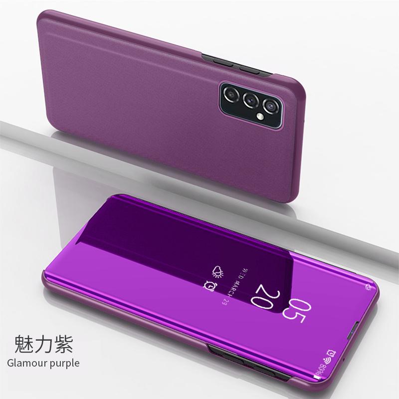 Умный чехол для телефона с зеркальным видом для Samsung Galaxy M13 4G, кожаный откидной чехол-подставка для Samung M23 M33 M53 5G 2022, защитный чехол