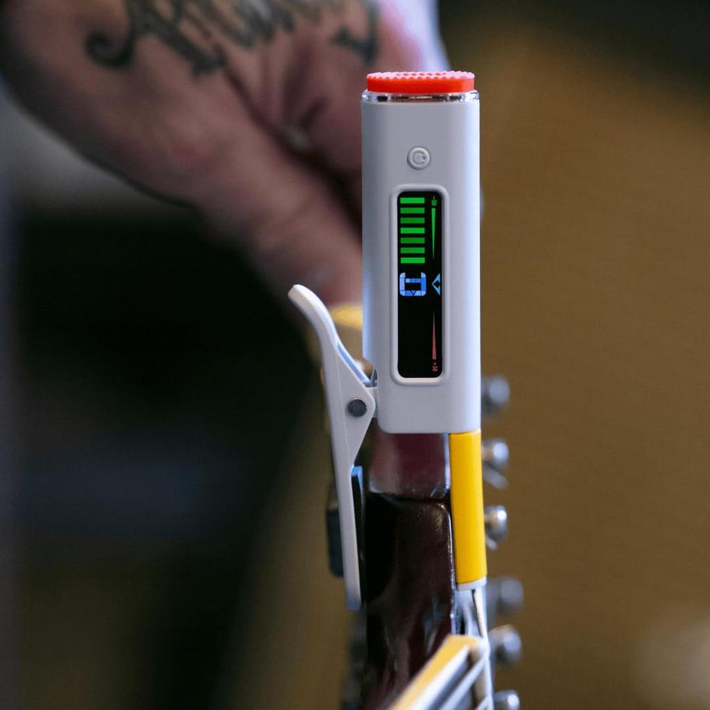 Guitar Tuner Rock Your Songs in Perfect for and Bass Plus Ukulele USB C Rechargeable and Precision Tuning with a Retro Rockstar Twist Tunerette™