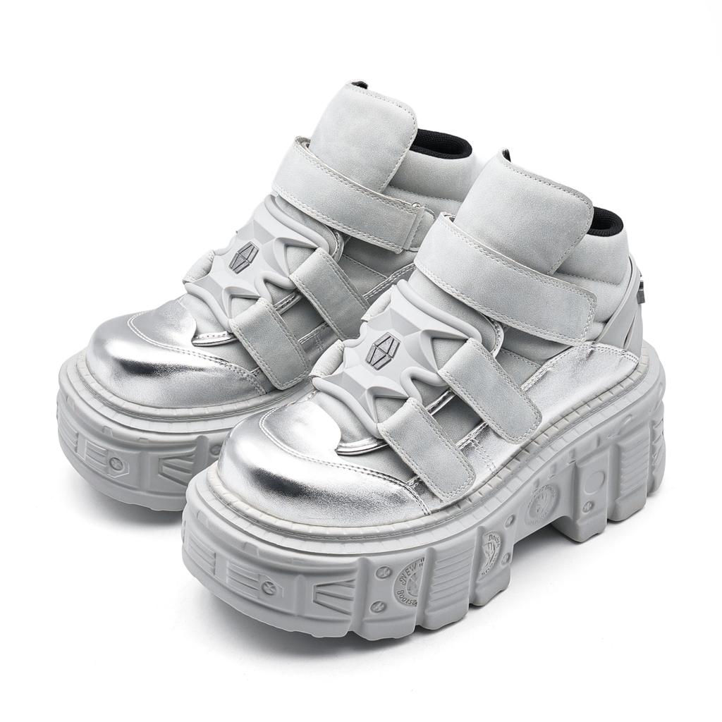 Готические ботильоны на шнуровке Новая панк-стиль женская обувь Высота каблука 6 см Обувь на платформе Женские кроссовки с металлическим декором