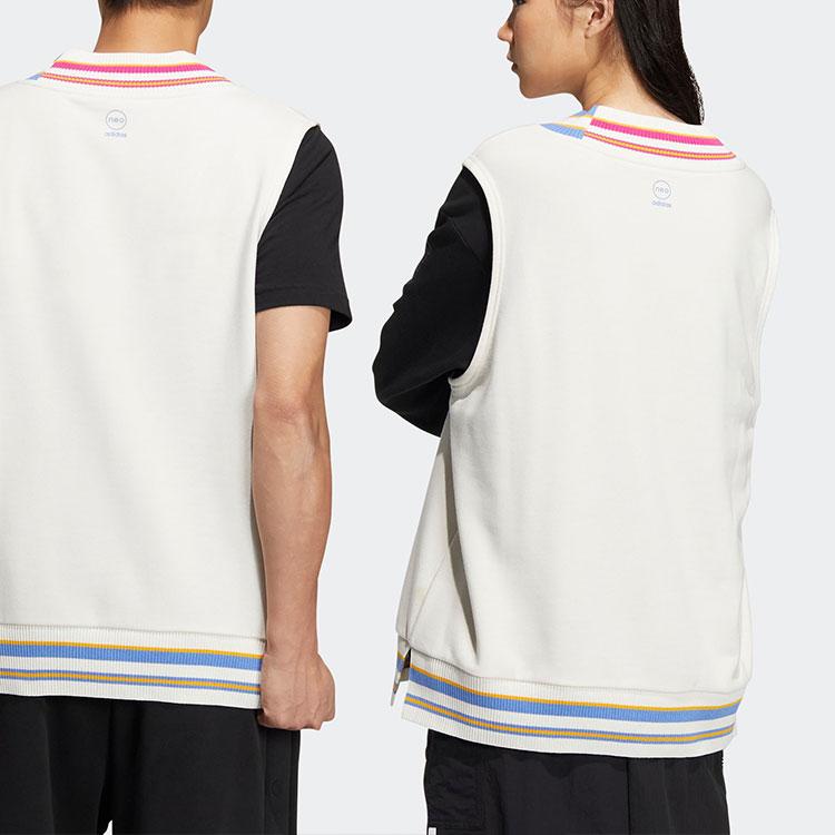 adidas Жилет унисекс с V-образным вырезом и полосатым принтом Color-Block бежевый IJ6610