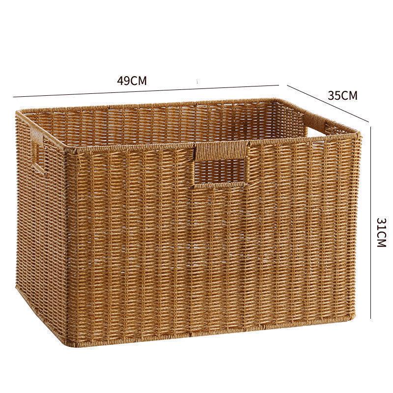Плетеная коробка для хранения: Универсальная корзина для организации книг, журналов, закусок, игрушек и многого другого в гостиной или кабинете.