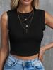 Casual Tank Top Halter Crop Tops Women Summer Camis Solid Color Camisole Fashion Tube Female Sleeveless Cropped Vest