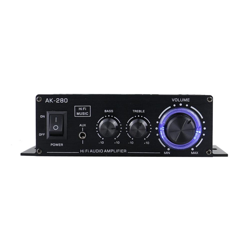 AK-280 Цифровые усилители Hi-Fi Басовый Стереодинамик Усилитель мощности 40 Вт+40 Вт Двухканальный Музыкальный проигрыватель Домашний кинотеатр RCA AUX Вход
