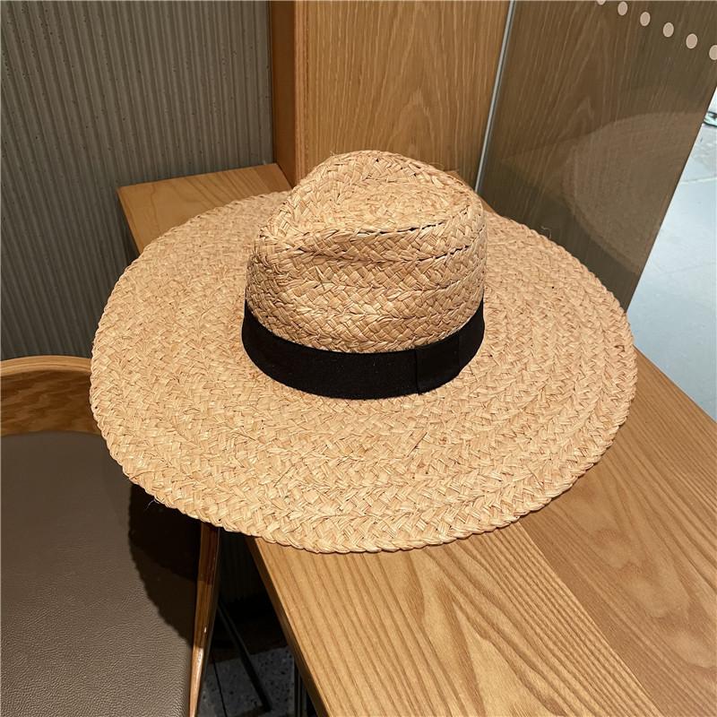 Chic Faceboosummer Handmade Raffigrass Big Brim Fedoras Cap Men Women Panamjazz Hat