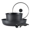 CAROTE Frying Pan and Pot Induction Gas Free of Harmful Substances Like Professional Titanium Removable Compact Compact Perfect for Single New Easy
