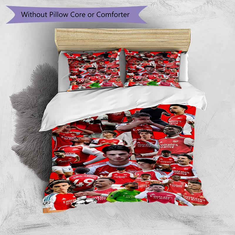 3pcs Duvet Cover Set (1*Duvet Cover + 2*Pillowcase, Without Core),football team.C Print Bedding Set, Bedroom Decor, All‑Season, Birthday Gift