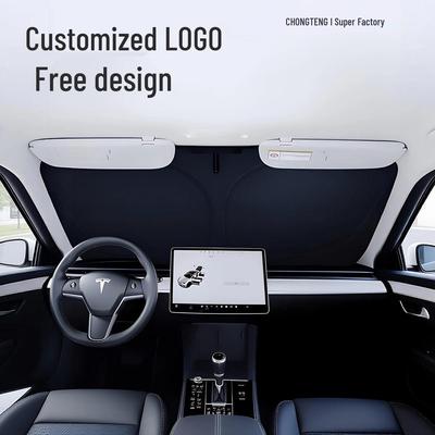 Индивидуальная солнцезащитная шторка с логотипом для Tesla Model Y - Защита переднего стекла от солнца и теплоизоляция