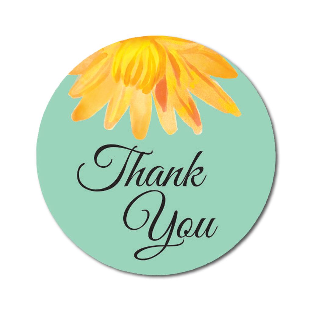 Дорогой сувенир 45 шт. цветок астры черный спасибо наклейки круглый конверт печать-1.6