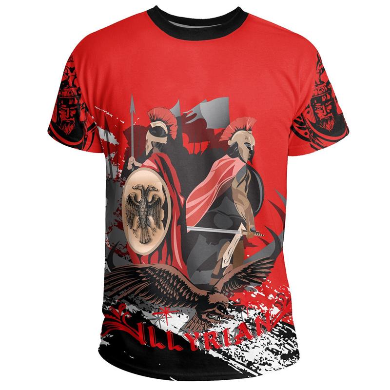 Футболки с рисунком флага Албании Eagle, с круглым вырезом, с коротким рукавом, футболка с 3d принтом, топы для мужчин, одежда, повседневные футбольные футболки из джерси