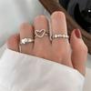 Multi Beaded Rings Set  for Women Vintage Gold Silver Color Minimalist Ring Wedding Jewelry Gift
