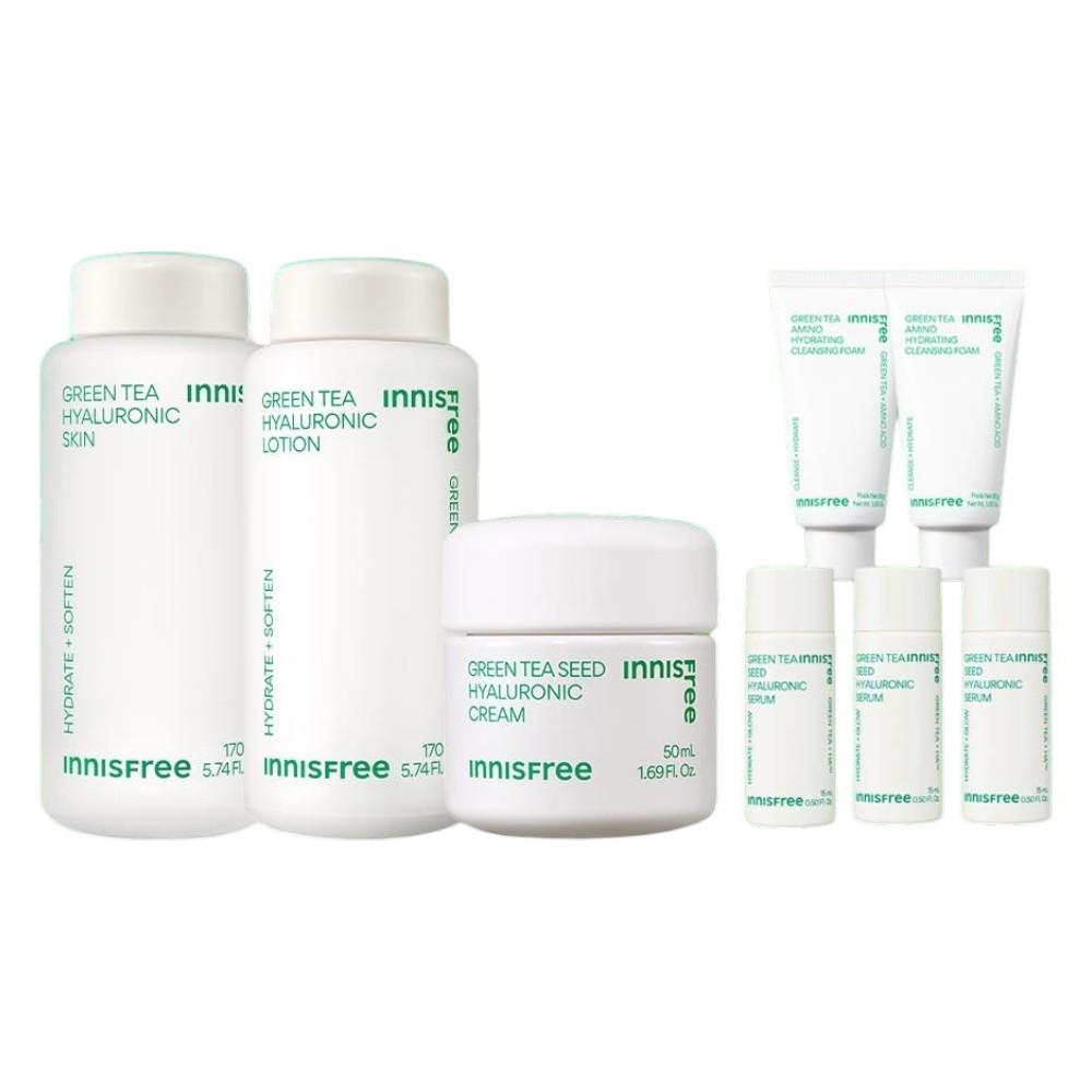 Innisfree Зеленый чай Семена Гиалуроновая Уход за кожей 3 средства Глубокое увлажнение Баланс влаги Трио