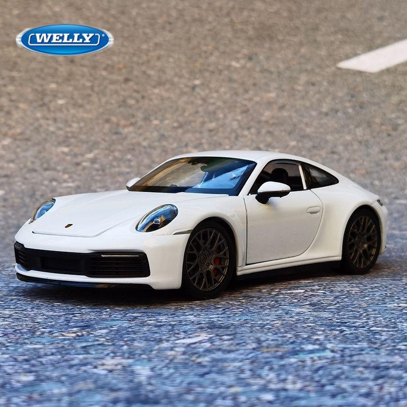 AABH1 Welly 1:24 Porsche 911 Carrera 4S Alloy Sports Car Model Diecast Metal Toy Vehicles Car Model High Simulation Childrens Toy Gift