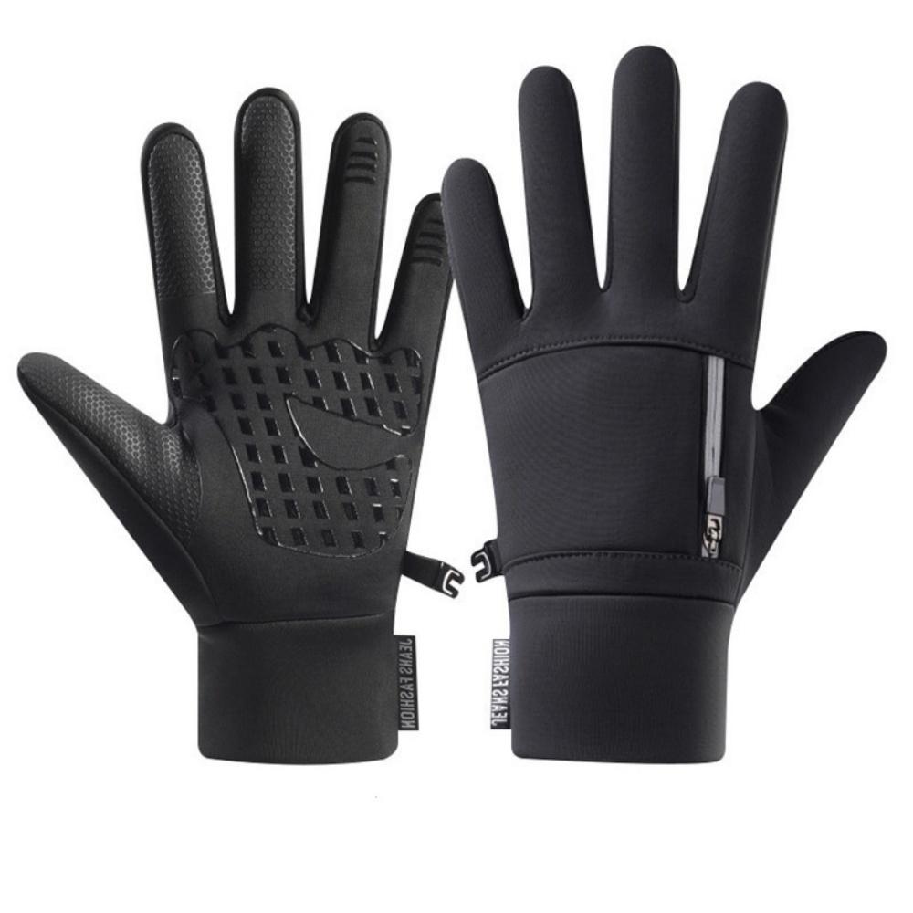 Men Winter Waterproof Cycling Gloves Sports Running Motorcycle Ski Touch Screen Fleece Gloves Non-slip Warm Full Fingers