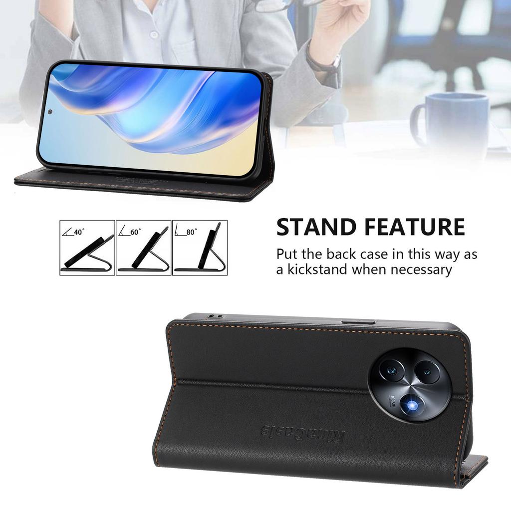 Для itel Vision 3, S17, A23 Pro, A17, A60, P40, S18, Vision 5, S23, A05s, A70, P55, A80... Премиальный чехол-кошелек из искусственной кожи, ударопрочный и с блокировкой RFID