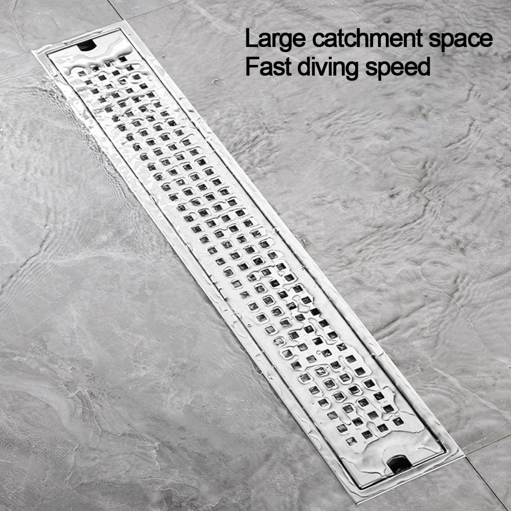 С крышкой-ситом Прямоугольный душевой трап из нержавеющей стали Линейный напольный трап Защита от запаха Съемный сливной фильтр