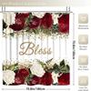 4 шт. Водонепроницаемая шторка для душа с принтом Rose Blessing и 12 крючками, Нескользящий коврик для ванной, U-образный коврик для туалета, Накладка на крышку унитаза